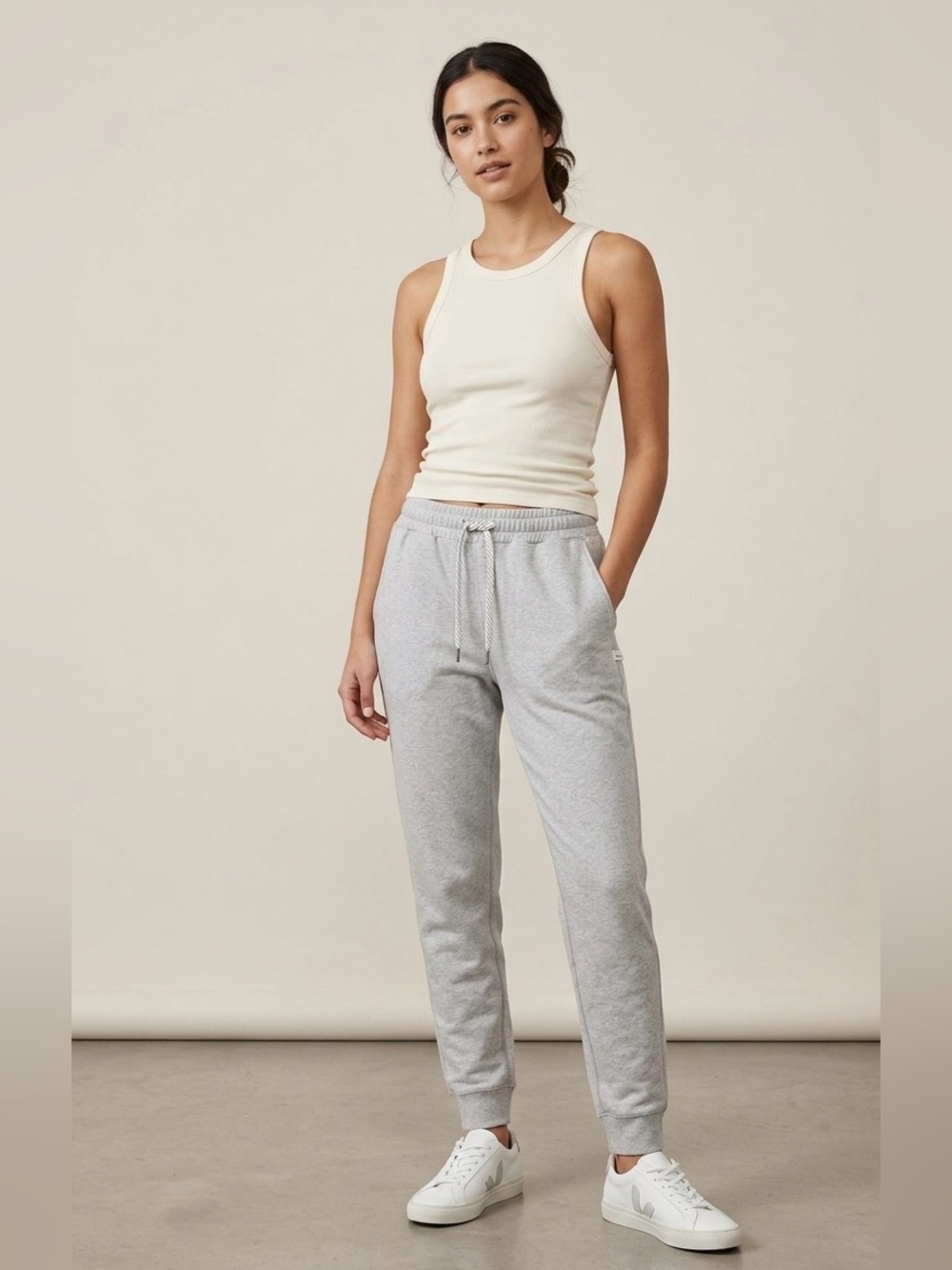 Vuori Light Gray Drawstring Track Joggers